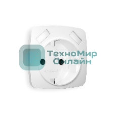 Лицевая панель OMEGA (Белый матовый) для электрической розетки с/з со шторками 2USB A+A QUANT OP1290