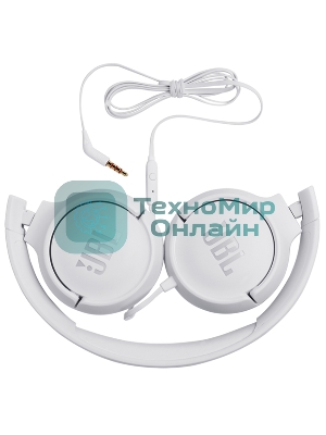 Проводные наушники JBL Tune 500 белый, накладные, jack 3.5 мм, складная конструкция
