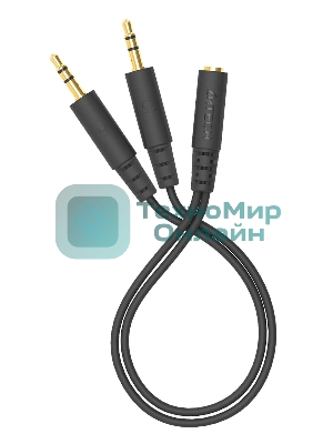 Адаптер аудио A4Tech AD-4P Jack 3.5 (f)/2xJack 3.5 (m) 0.2м. черный