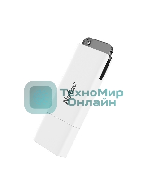 Флешка USB Netac U185 (NT03U185N-016G-20WH), 16Gb, USB 2.0, R/W 25/10, белый/серый