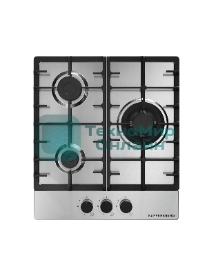 Варочная панель Kuppersberg FS 46 X, газ, High-Tech, 45 см, автоматический электроподжиг, газ-контроль, форсунки под сжиженый газ, SABAF конфорки, чугунные решетки, цвет нержавеющая сталь, цвет фурнитуры черный