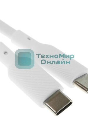 Кабель Qumo, Type С - Type C, 1м, 20В, 5А, 100 Вт, опл. PVC/пружинка у коннектора, кон. PVC, черный