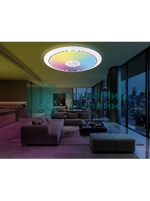 Музыкальный светодиодный светильник Ambrella light FZ720 WH белый IP20 52W 3000-6500K+RGB Music 450*65 (ПДУ ИК)