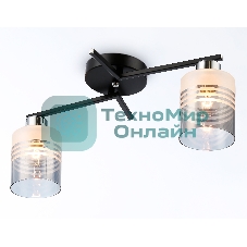 Светильник Ambrella light TR303211/2 BK/CH/SM/FR черный/хром/дымчатый/белый матовый E27*2 max 60W 500*170*200