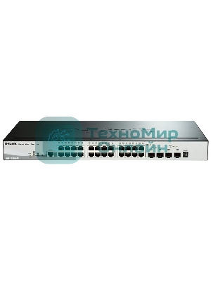 Коммутатор управляемый стекируемый D-Link DGS-1510-28P/A1A SmartPro с 24 портами 10/100/1000Base-T с поддержкой PoE, 2 портами 1000Base-X SFP и 2 портами 10Gb,ase-X SFP+