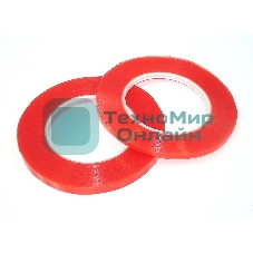 Скотч двусторонний прозрачный 3M с красной защитной лентой ширина 5мм 25м