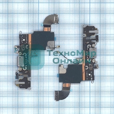 Шлейф разъема питания с аудио-разъемом для iPhone 6S черный