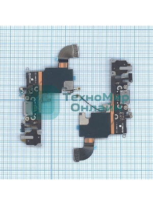 Шлейф разъема питания с аудио-разъемом для iPhone 6S черный