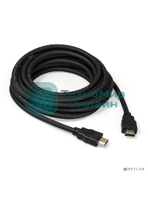 Кабель HDMI Exegate EX287732RUS EX-CC-HDMI2-5.0 (19M/19M, v2.0, 5м, 4K UHD, Ethernet, позолоченные контакты)