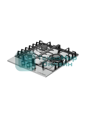 Варочная панель Kuppersberg FS 46 X, газ, High-Tech, 45 см, автоматический электроподжиг, газ-контроль, форсунки под сжиженый газ, SABAF конфорки, чугунные решетки, цвет нержавеющая сталь, цвет фурнитуры черный