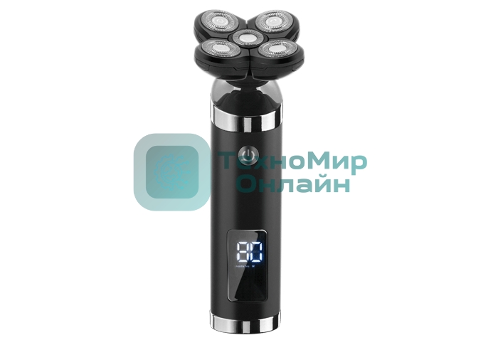 Электробритва Centek CT-2151 (черный) ротор 4D, влажное бритье, 5 плав.голов, USB, зарядка 1 час, LiIon800мAч