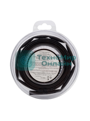 Трубка термоусаживаемая Rexant 5,0/2,5 мм черная, ролик 2,44 м