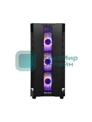 Компьютерный корпус CHIEFTEC HUNTER GS-01B-OP без БП, боковая панель из закаленного стекла, 3xARGB LED 120мм вентилятора спереди, 1xARGB LED 120мм вентилятор сзади, черный, ATX