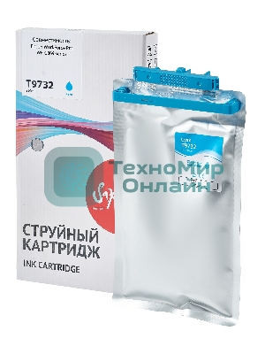 Контейнер с чернилами Sakura C13T973200 (T9732 C) для Epson, голубой, 22000 к.