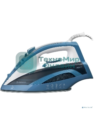 Утюг BRAYER 4002BR, 2400 Вт, керамич, Пар 140 г/м антикапля, разбрыз, резер 360мл, самоотчис,