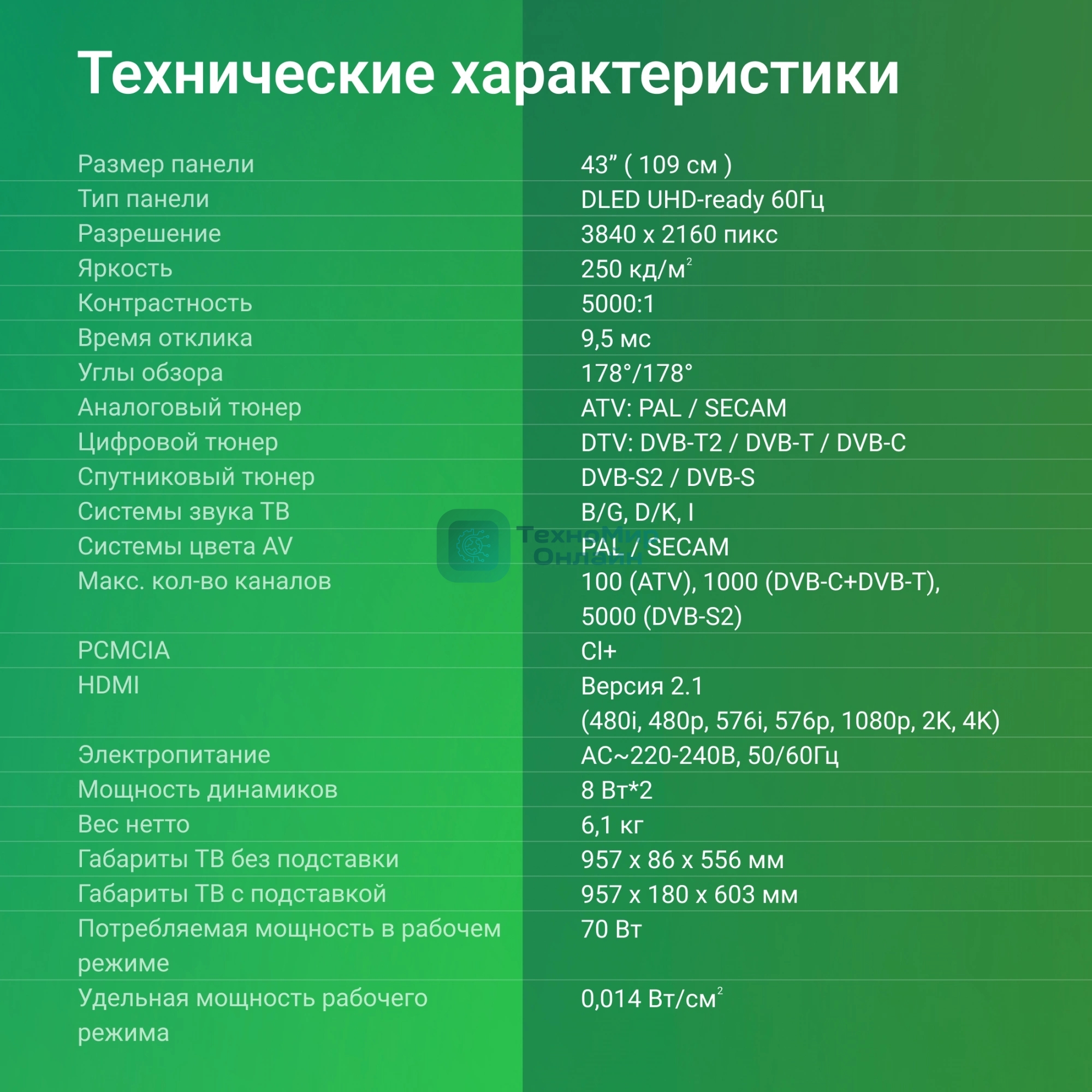 Телевизор Digma 43