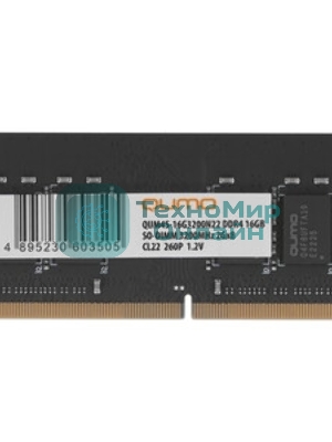Оперативная память Qumo, DDR4, 16GB (1x16GB), 3200MHz, CL22, SO-DIMM