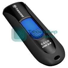 Флешка USB Transcend JetFlash 790 (TS64GJF790K), 64 Gb, USB 3.0, R/W 90/40, черный/синий