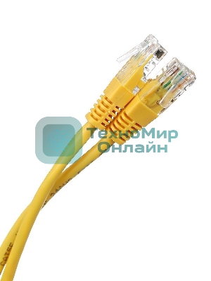 Патч-корд литой Aopen/Qust UTP кат.5е 3м желтый 