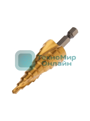 Сверло по металлу ступенчатое Kranz ТИТАН 4,0-20,0 мм 76 мм 65 HRC Р6М5 TiN