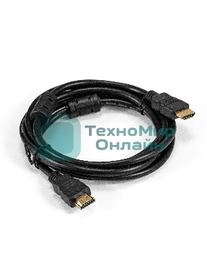 Кабель HDMI ExeGate EX-CC-HDMI-2.0F (19M/19M, 2м, v1.4b, ферритовые кольца, позолоченные контакты)