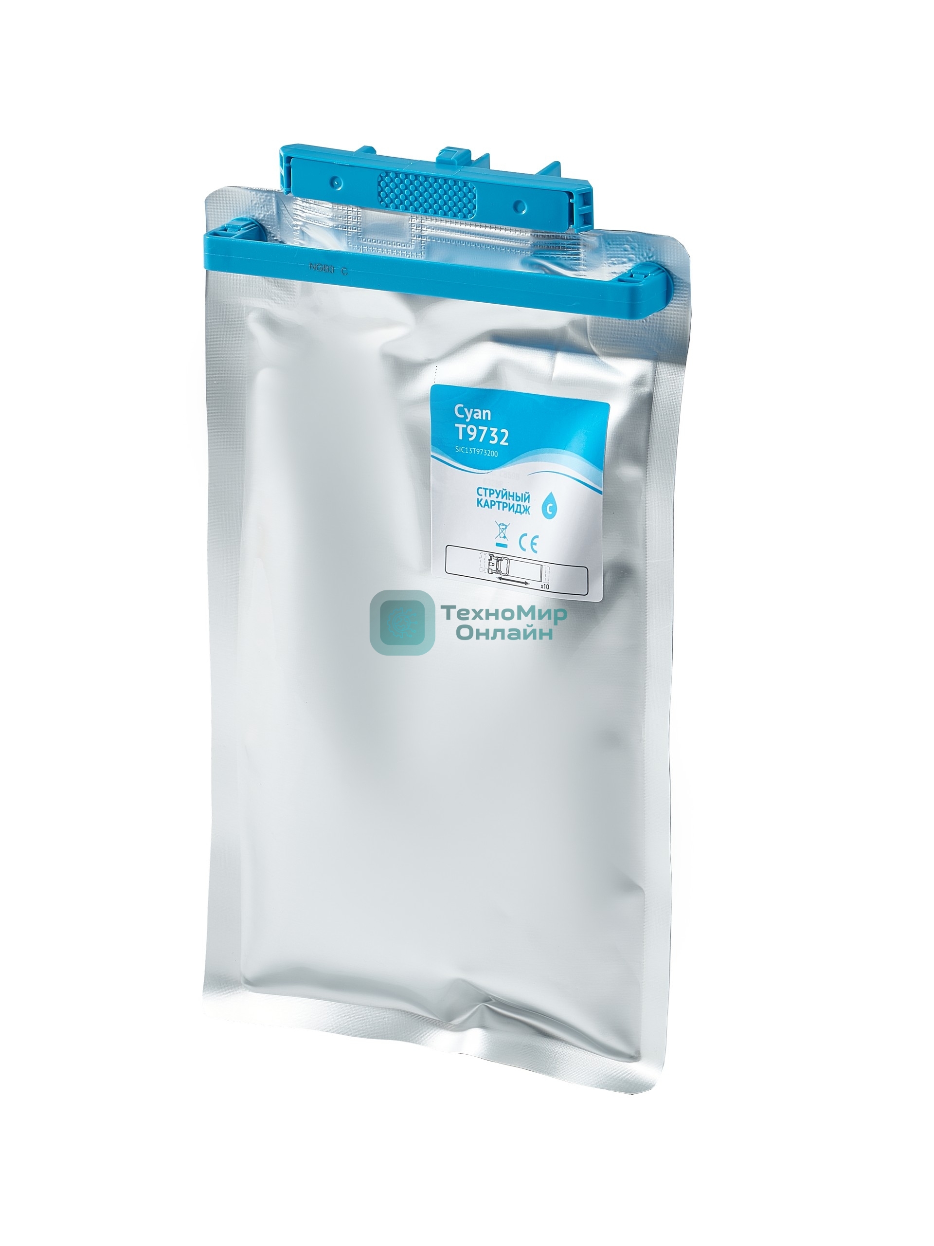 Контейнер с чернилами Sakura C13T973200 (T9732 C) для Epson, голубой, 22000 к.