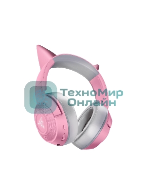 Беспроводные наушники Razer Kraken Kitty V2 BT Quartz Edition розовый, охватывающие, Bluetooth, RGB-подсветка (ушки), до 40 ч