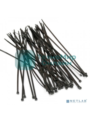 Стяжка Hyperline GT-250IBC нейлоновая неоткрывающаяся, безгалогенная (halogen free), 250x3.6 мм, черный, (100 шт)