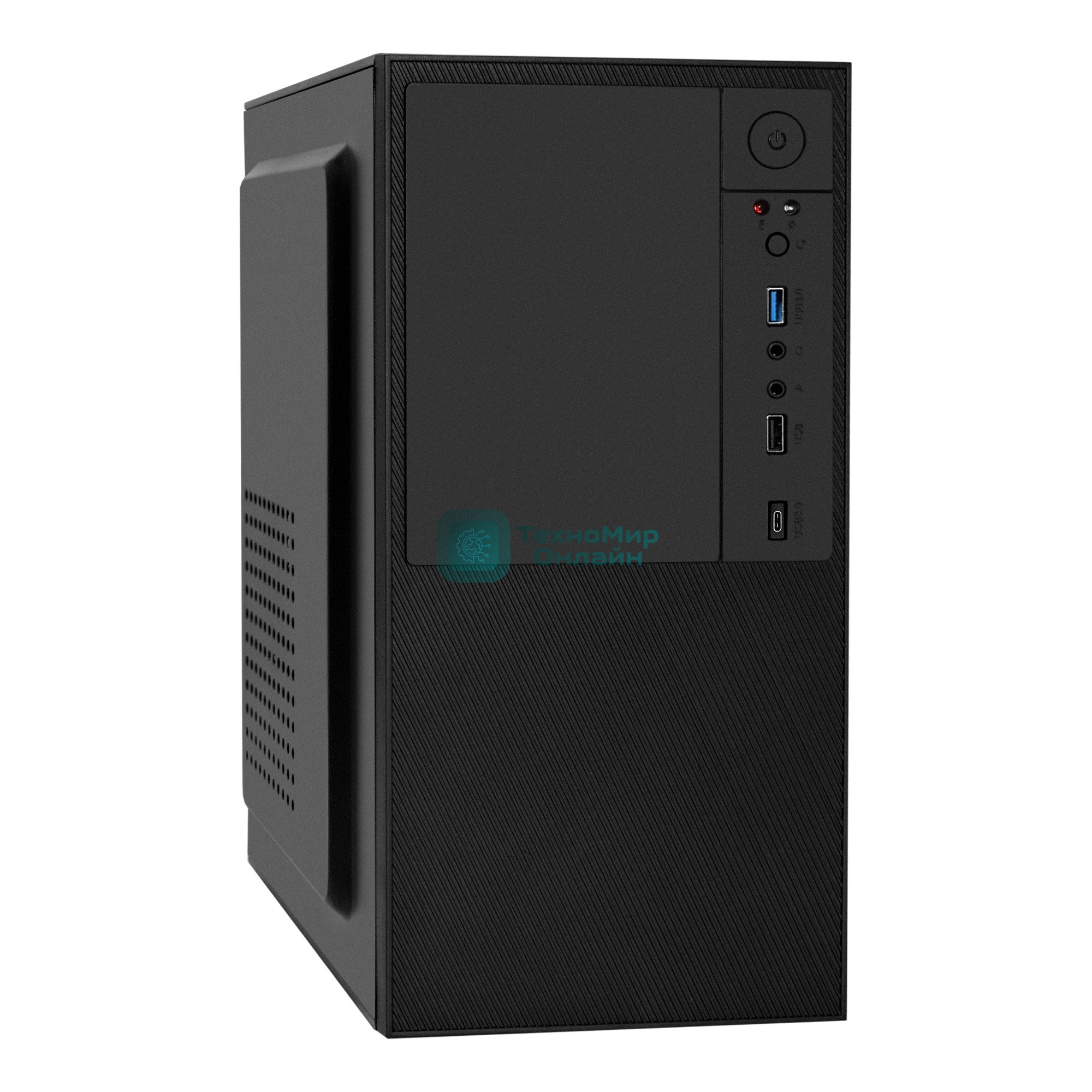 Компьютерный корпус Minitower ExeGate BAA-308UC-AAA350 (mATX, БП AAA350 с вент. 8см, 1хUSB/1хUSB 3.0/1хTypeC, HD Audio, черный)