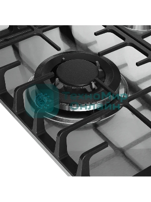 Варочная панель Kuppersberg FS 46 X, газ, High-Tech, 45 см, автоматический электроподжиг, газ-контроль, форсунки под сжиженый газ, SABAF конфорки, чугунные решетки, цвет нержавеющая сталь, цвет фурнитуры черный