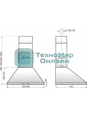 Вытяжка каминная Elikor Вента 60П-650-К3Д белый, 60 см, 650 куб. м/ч, 56 дБ