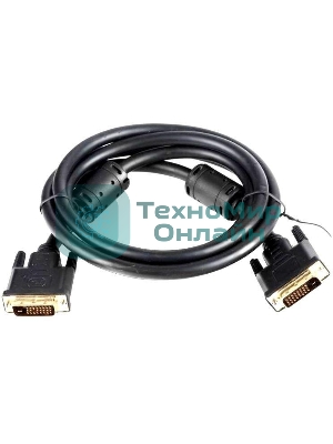 Кабель DVI-D--DVI-D Dual link 25M/25M, экран, феррит.кольца, 1.8м Telecom TCG441D-1.8M