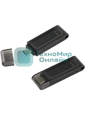 Флешка USB Kingston DataTraveler DT70 (DT70/64Gb), 64Gb, USB Type-C 3.2, R/W 70/45, черный