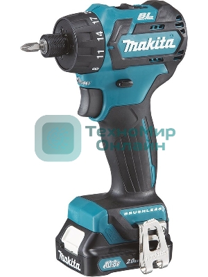Дрель-шуруповерт Makita DF032DWAE, 12 В, 2 Ач, 35 Нм, бесщеточный