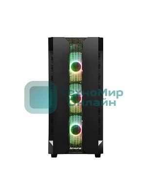 Компьютерный корпус CHIEFTEC HUNTER GS-01B-OP без БП, боковая панель из закаленного стекла, 3xARGB LED 120мм вентилятора спереди, 1xARGB LED 120мм вентилятор сзади, черный, ATX