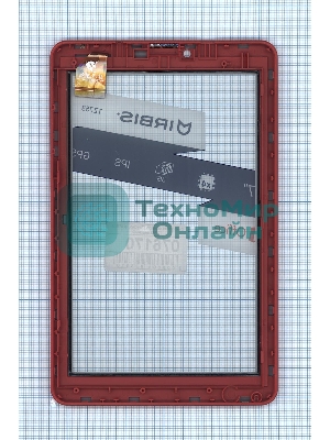 Сенсорное стекло (тачскрин) для Irbis TZ753, белое с красной рамкой