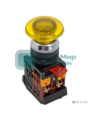 Кнопка EKF AELA-22 pbn-aela-1o-24 желтая с подсветкой NO+NC 24В PROxima