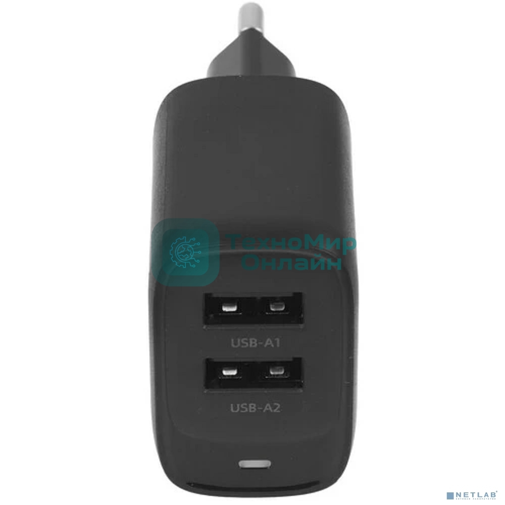 Сетевое зарядное устройство HOCO C141A/ Сетевое ЗУ/ 2 USB/ Выход: 12W/ черный