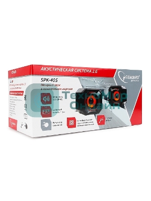 Акустическая система 2.0 Gembird SPK-405, пассив. излучатели, черный, 5 Вт, рег. громкости USB-питание