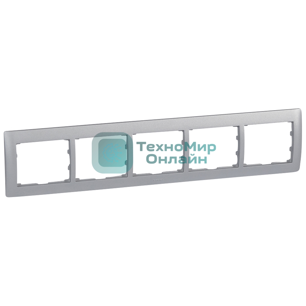 Рамка Galea Life 5 п., мат. алюм., гориз.