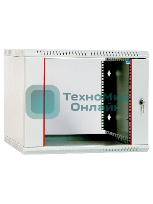 Шкаф настенный ЦМО ШРН-Э-18.500 18U 600x520мм пер.дв.стекл несъемные бок.пан. серый