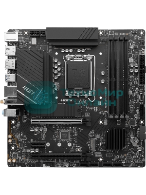 Материнская плата MSI PRO B760M-A WIFI DDR4, LGA 1700, Intel B760, 4xDDR4, 4xSATA, 2xM.2, 1xPCI-E 4.0 x16, 1xPCI-E 4.0 x4, 1xPCI-E x1, 2xHDMI, 2xDP, 1x 2.5Gb LAN, 2xUSB-A 2.0, 2xUSB-A 3.2 Gen 1, 2xUSB-A 3.2 Gen 2, 3x3.5 мм, 7.1, Micro-ATX