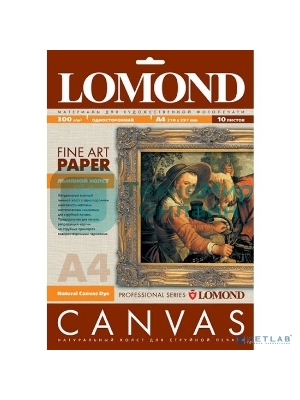 Холст Lomond 0908411 A4/300г/м2/10л./белый матовое лен для струйной печати