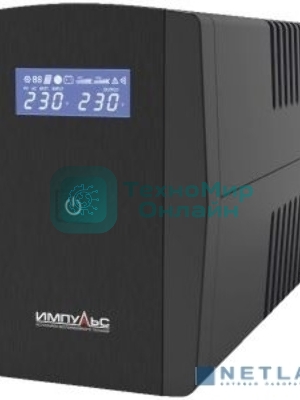 Источник бесперебойного питания Импульс Юниор Смарт 1200,черный 1200/720 ВА/Вт, LED, USB, RJ11/RJ45, SCHUKOx4 JS12217