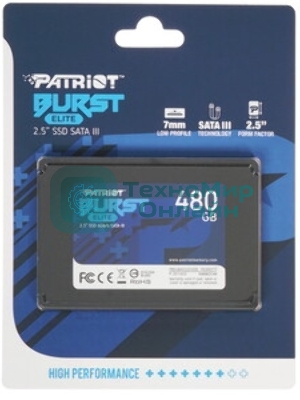 Накопитель SSD Patriot Burst Elite, 480Gb, SATA, 2.5