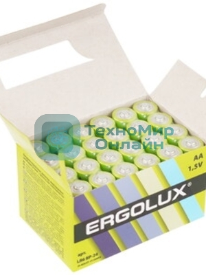 Элемент питания алкалиновый Ergolux LR6 Alkaline BP-24 (уп.24шт)