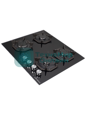 Газовая варочная панель Maunfeld EGHG.64.2CB/G, 4 конфорки, закаленное стекло, черный