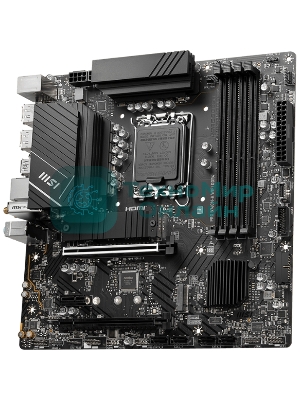 Материнская плата MSI PRO B760M-A WIFI DDR4, LGA 1700, Intel B760, 4xDDR4, 4xSATA, 2xM.2, 1xPCI-E 4.0 x16, 1xPCI-E 4.0 x4, 1xPCI-E x1, 2xHDMI, 2xDP, 1x 2.5Gb LAN, 2xUSB-A 2.0, 2xUSB-A 3.2 Gen 1, 2xUSB-A 3.2 Gen 2, 3x3.5 мм, 7.1, Micro-ATX