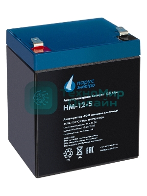 Батарея для ИБП Парус-электро HM-12-5 (AGM/12В/5А·ч/клемма F2), 90х70х101мм