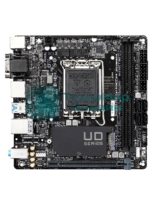 Материнская плата Gigabyte H610I, LGA 1700, Intel H610, 2xDDR5, 4xSATA, 1xM.2, 1xPCIe 4.0 x16, 1xHDMI, 1xVGA, 2xDP, 1x 1Gb LAN, 2xUSB-A 3.2 Gen 1, 4xUSB-A 2.0, 3x 3.5 мм, 7.1, Mini-ITX